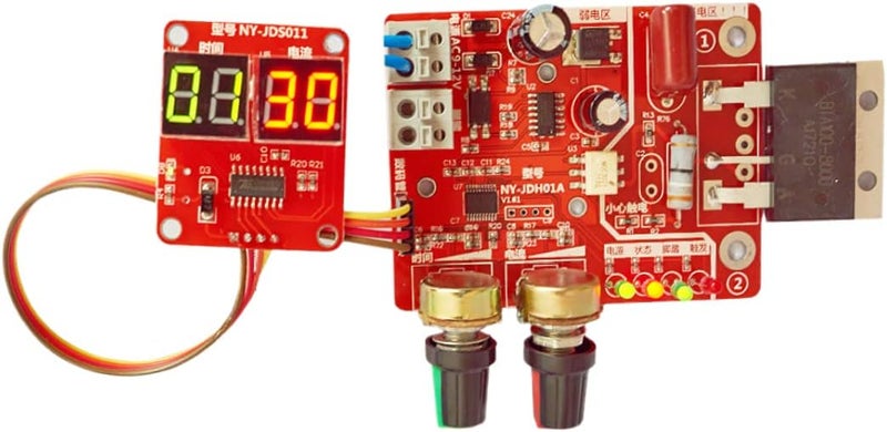 woobles NY-D01 Spot Welder Control Board, Spot Welder Time Control Module with Digital Display, Spot Welding Time and Current Controller Panel Module Kit (100A) - Image 1